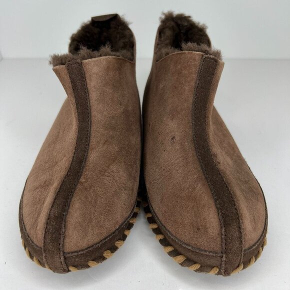 Cabelas Womens 820097 Brown Faux Suede Fur Slip-On Size 6W Shearling Style - Picture 3 of 10
